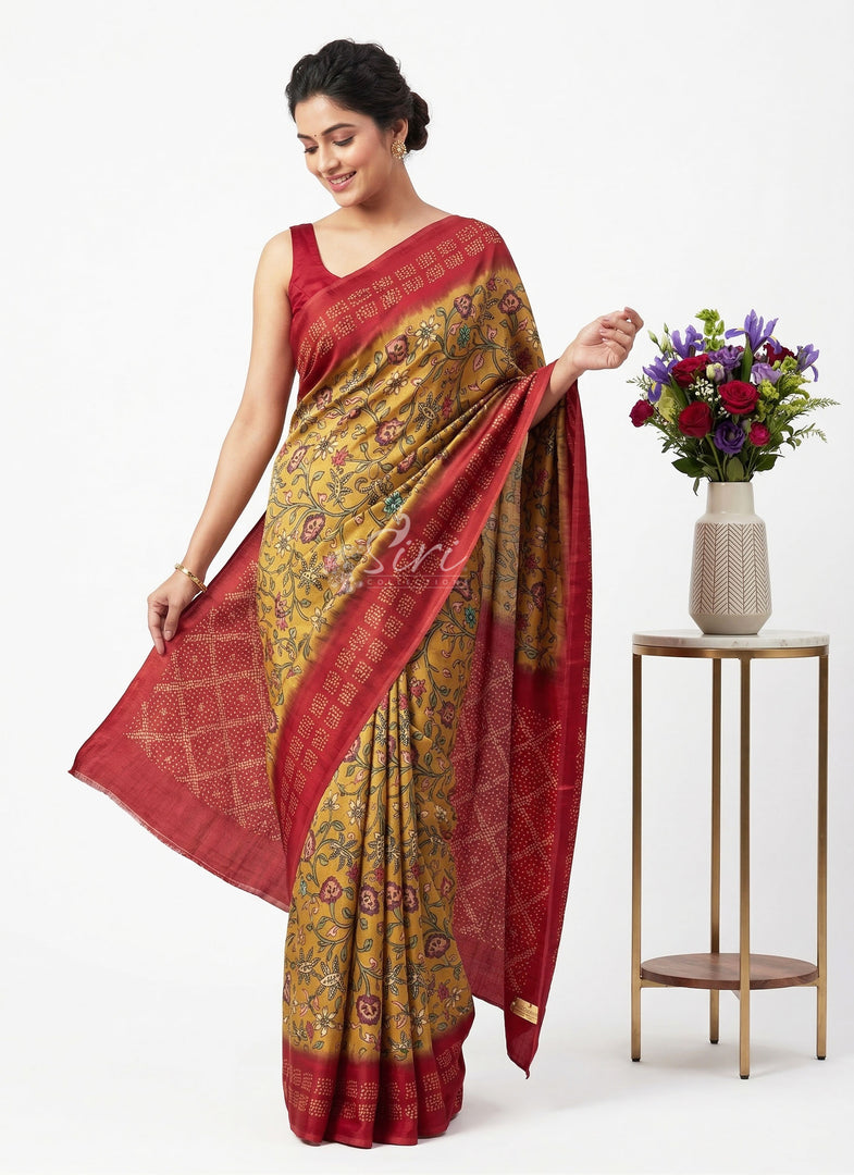 Latest Premium Digital Print Satin Crepe Silk Saree