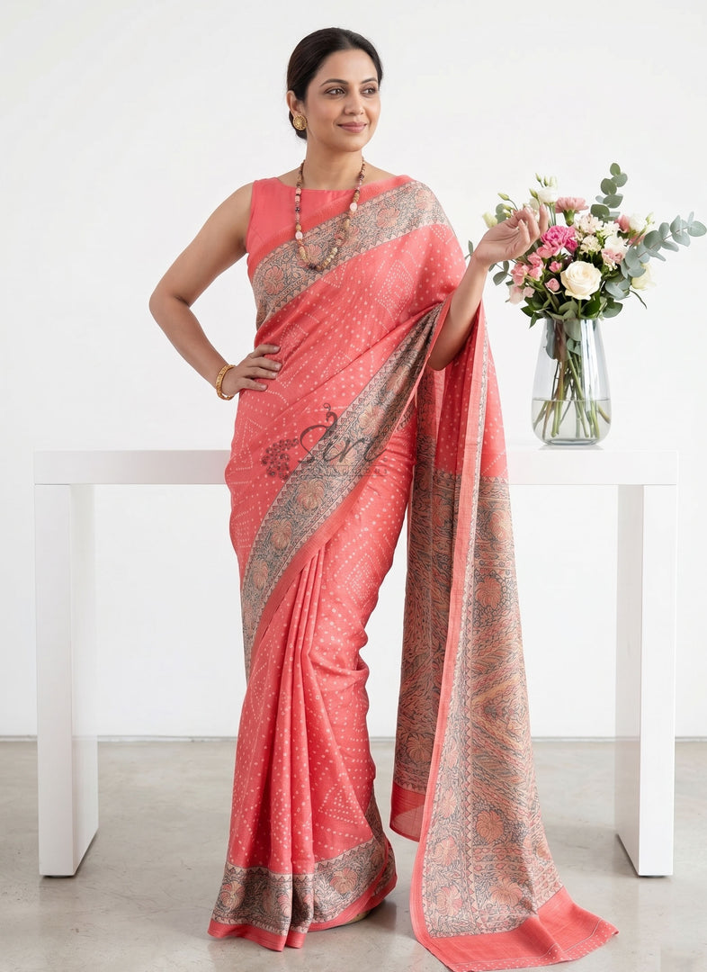 Latest Premium Digital Print Satin Crepe Silk Saree