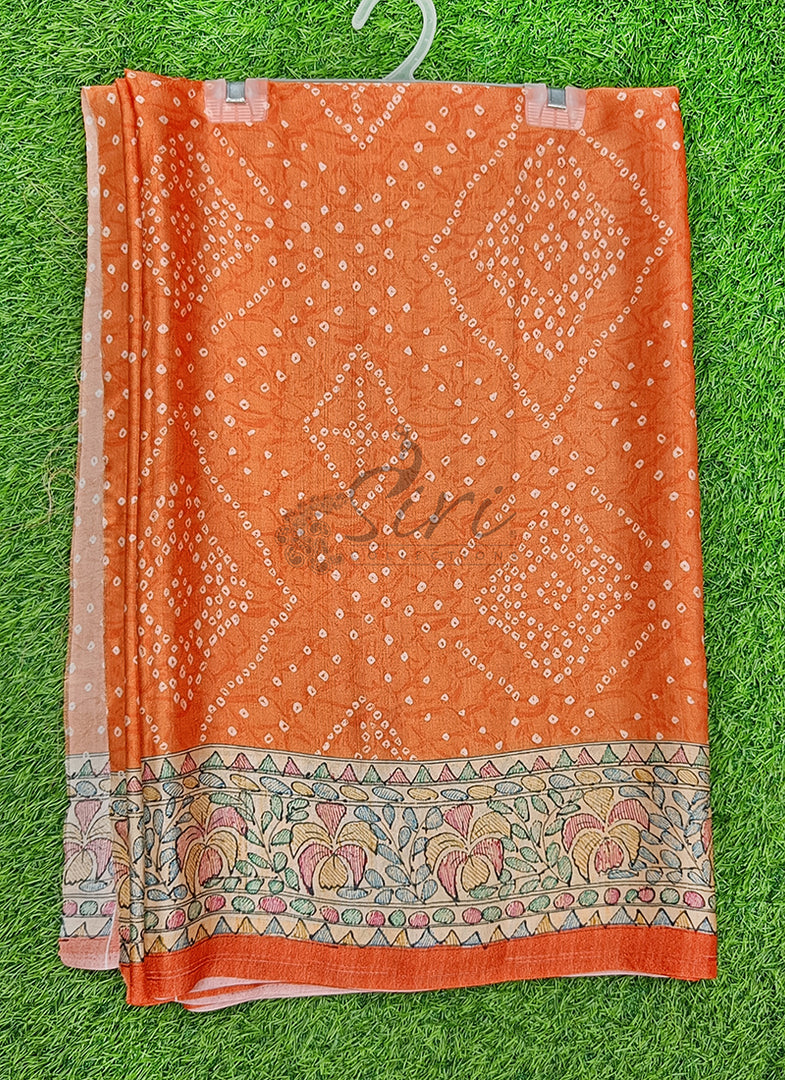 Latest Premium Digital Print Satin Crepe Silk Saree