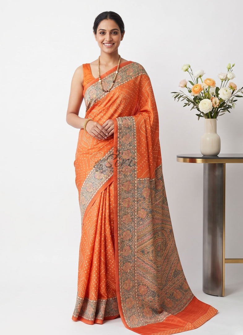 Latest Premium Digital Print Satin Crepe Silk Saree