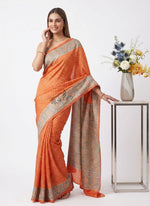 Load image into Gallery viewer, Latest Premium Digital Print Satin Crepe Silk Saree