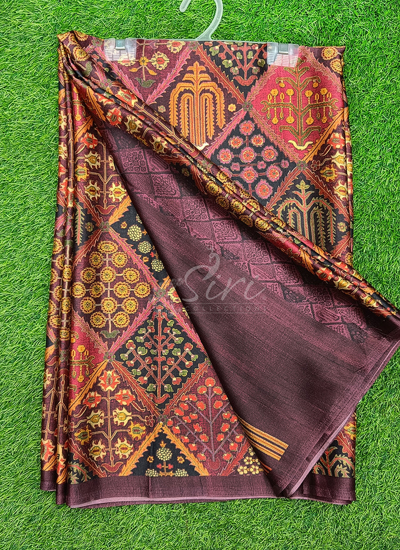 Latest Premium Digital Print Satin Crepe Silk Saree