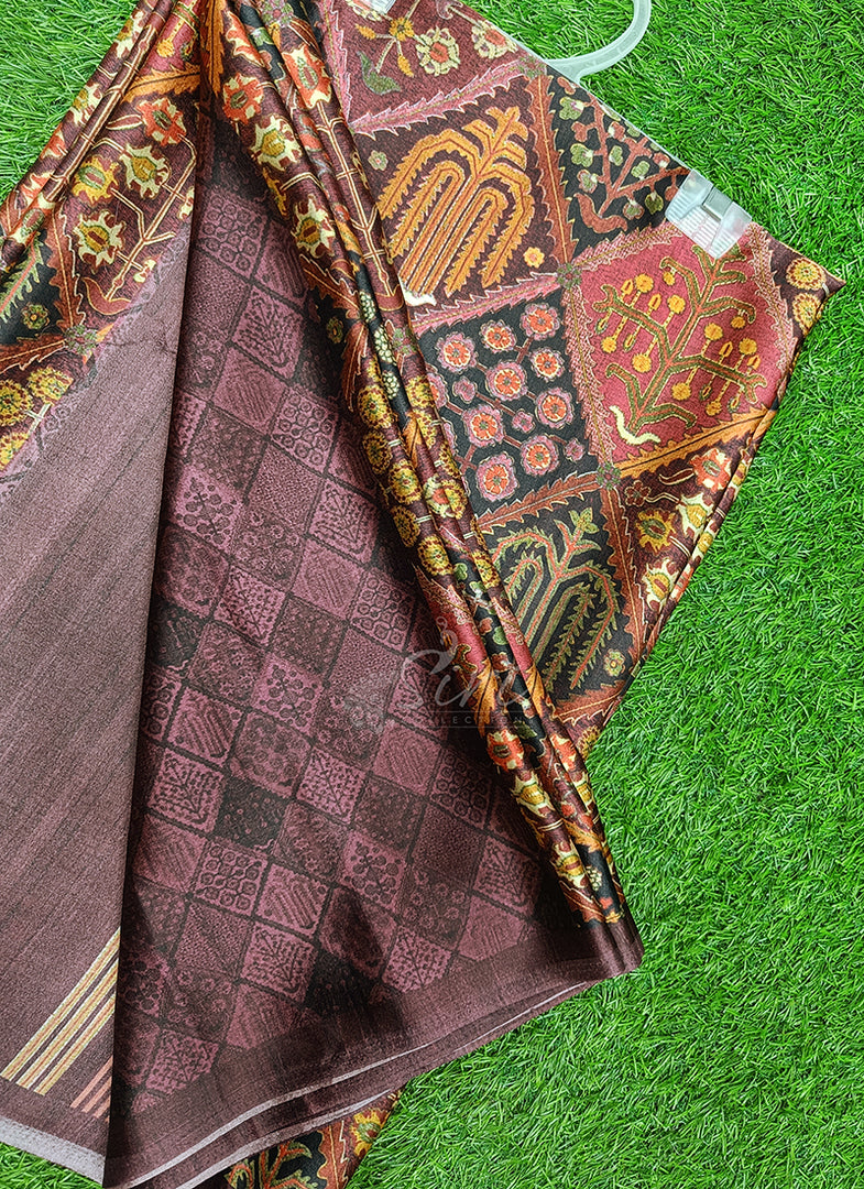 Latest Premium Digital Print Satin Crepe Silk Saree