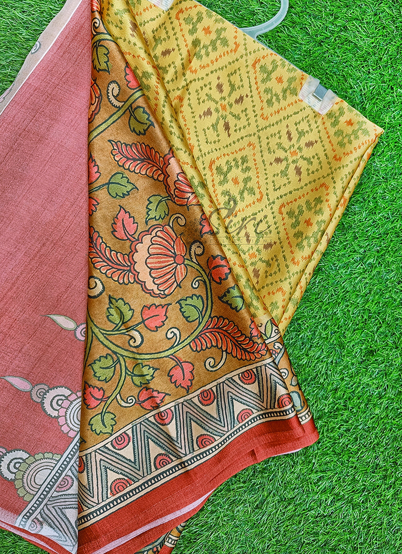 Siri Collections Premium Digital Print Satin Crepe Saree