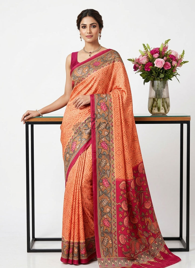 Latest Premium Digital Print Satin Crepe Silk Saree