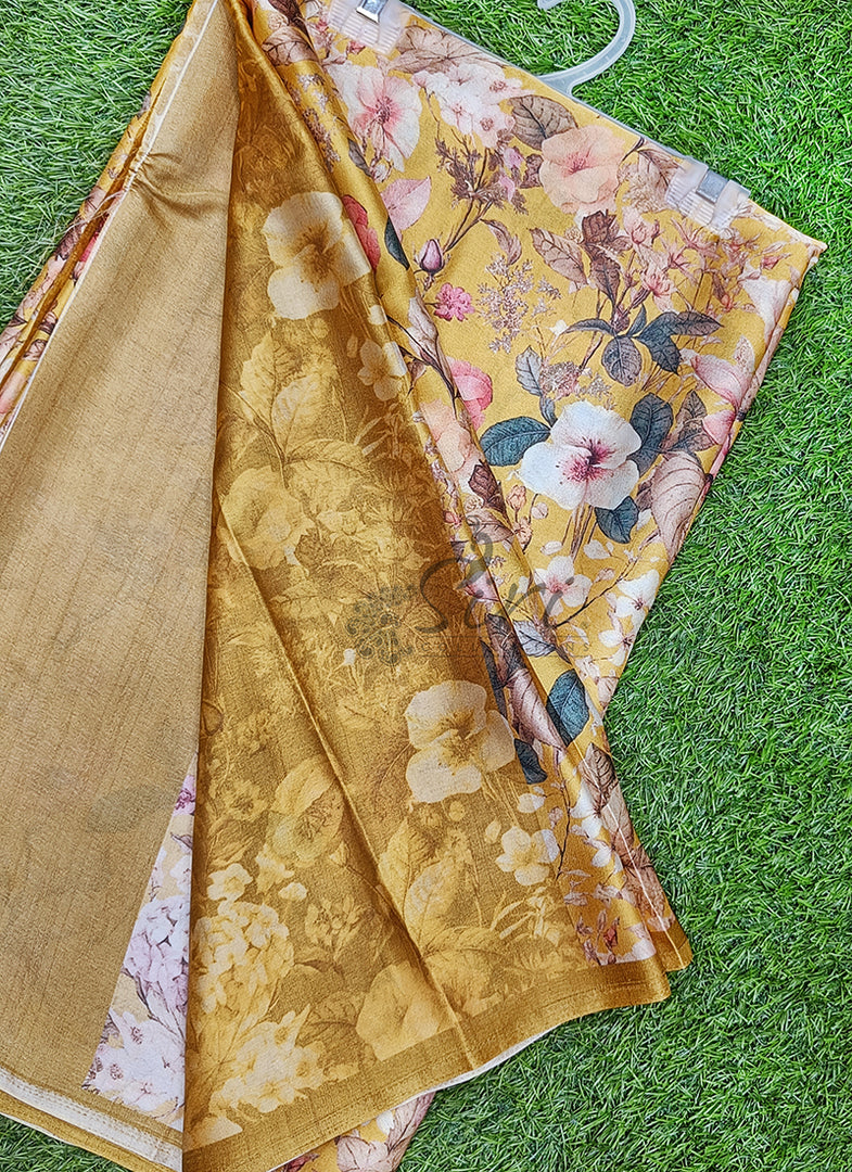 Latest Premium Digital Print Satin Crepe Silk Saree
