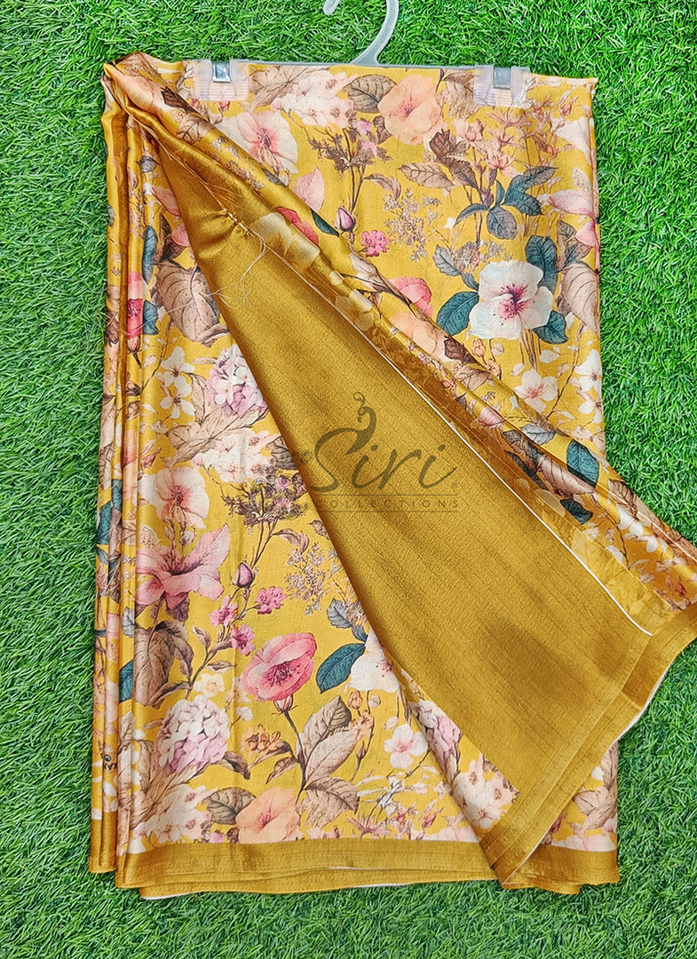 Latest Premium Digital Print Satin Crepe Silk Saree