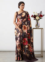 Load image into Gallery viewer, Siri Collections Premium Digital Print Satin Crepe Silk Saree