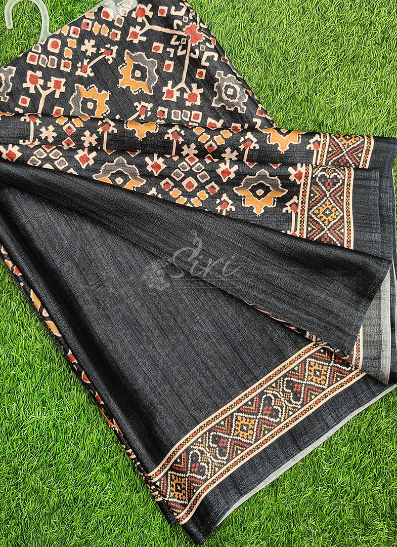 Siri Collections Premium Digital Print Satin Crepe Silk Saree