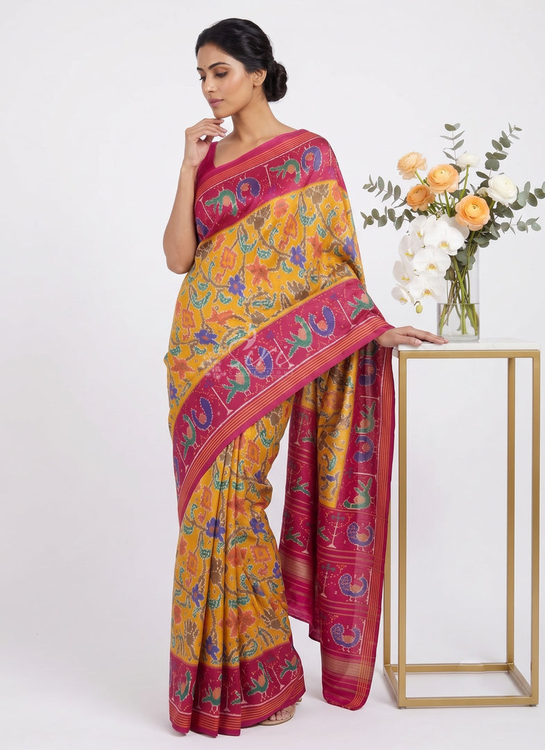 Siri Collections Premium Digital Print Satin Crepe Saree