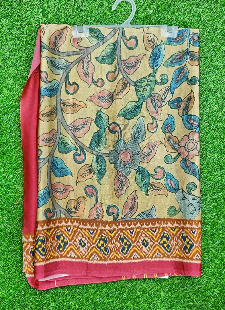 Siri Collections Premium Digital Print Satin Crepe Saree