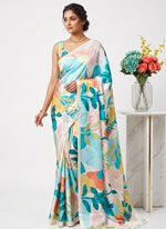 Load image into Gallery viewer, Siri Collections Premium Digital Print Satin Silk Saree