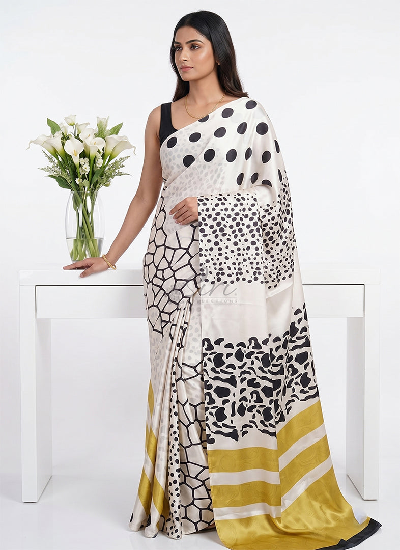 Siri Collections Premium Digital Print Satin Silk Saree