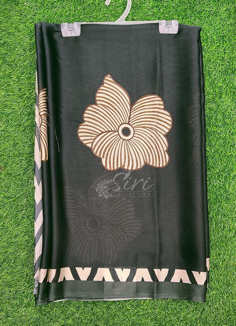 Siri Collections Premium Digital Print Satin Silk Saree