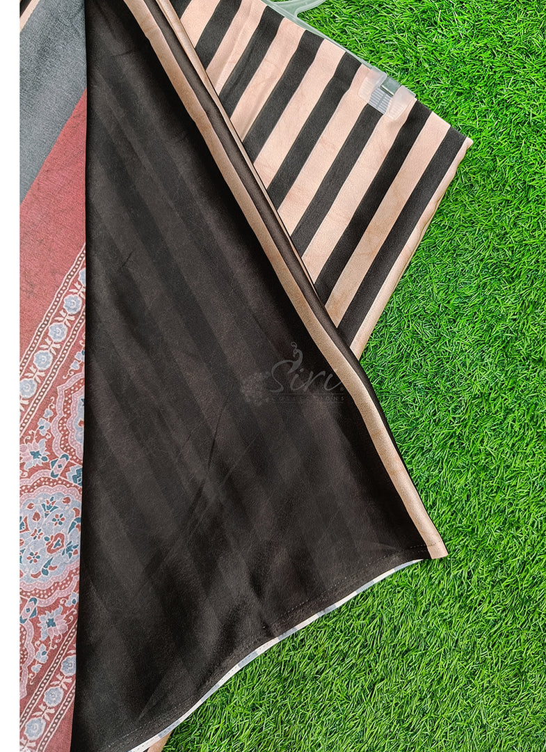 Siri Collections Premium Digital Print Satin Silk Saree