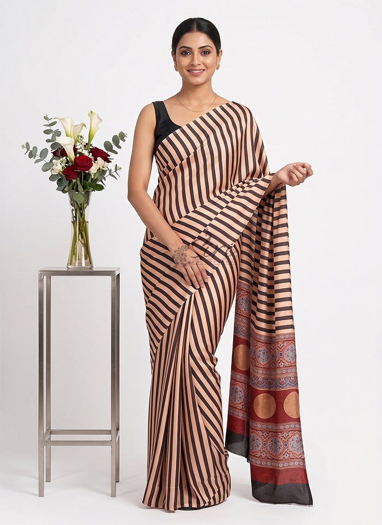 Siri Collections Premium Digital Print Satin Silk Saree