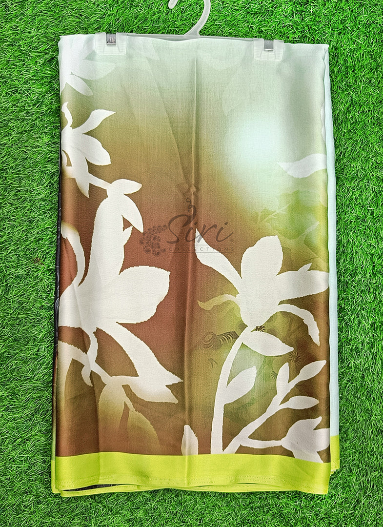 Siri Collections Premium Digital Print Satin Silk Saree