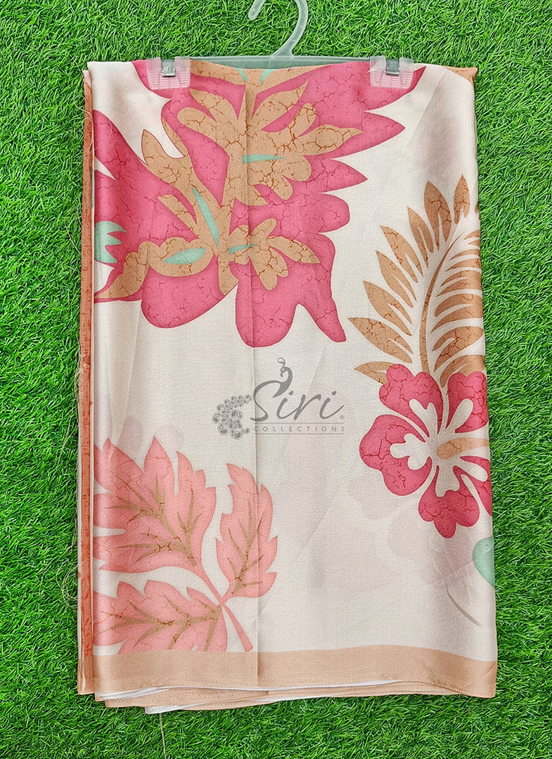 Siri Collections Premium Digital Print Satin Silk Saree