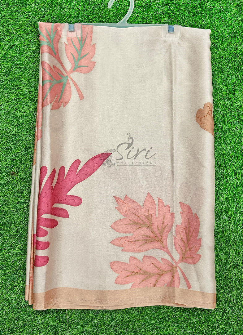 Siri Collections Premium Digital Print Satin Silk Saree