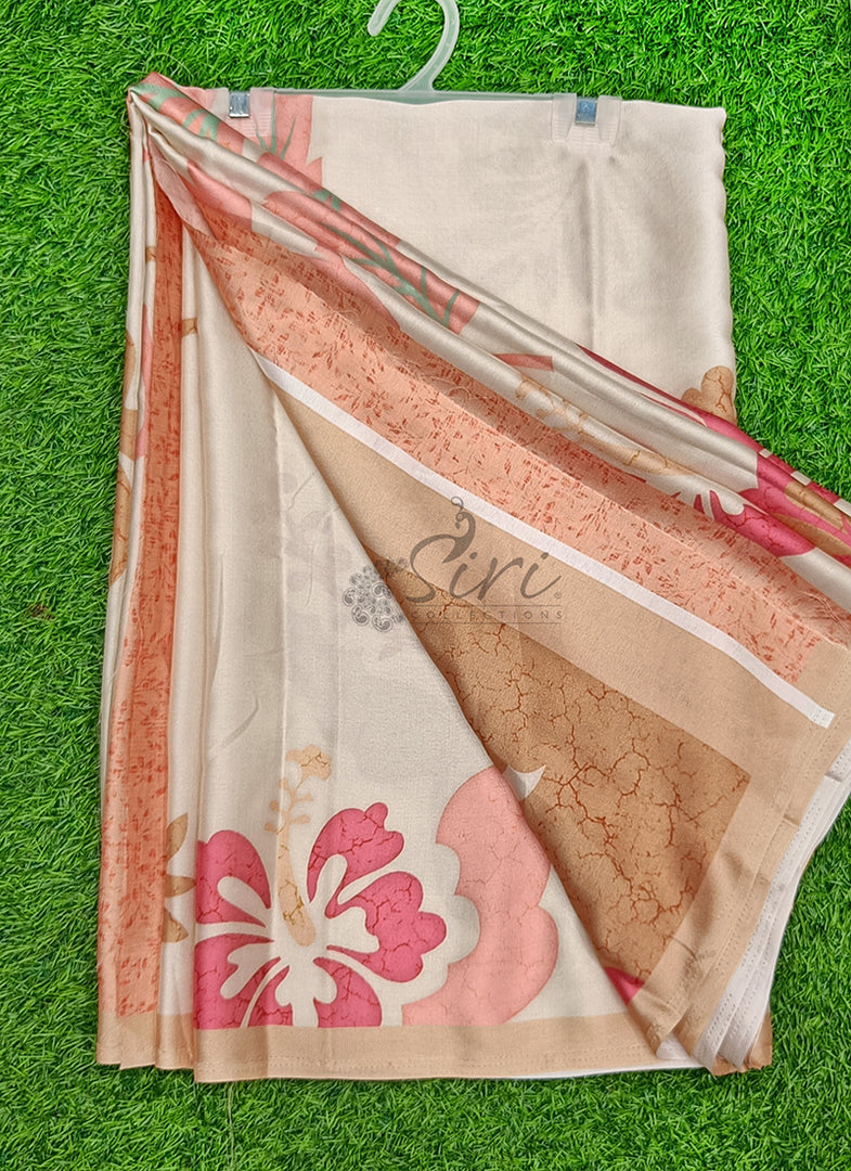 Siri Collections Premium Digital Print Satin Silk Saree
