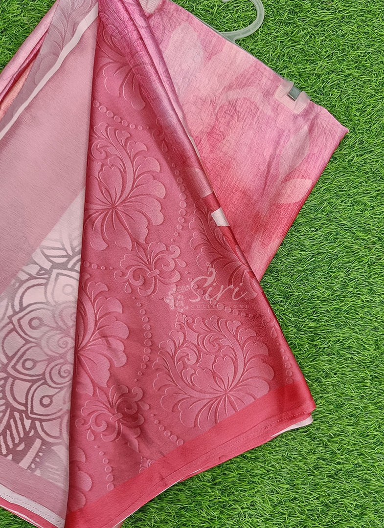 Siri Collections Premium Digital Print Satin Silk Saree