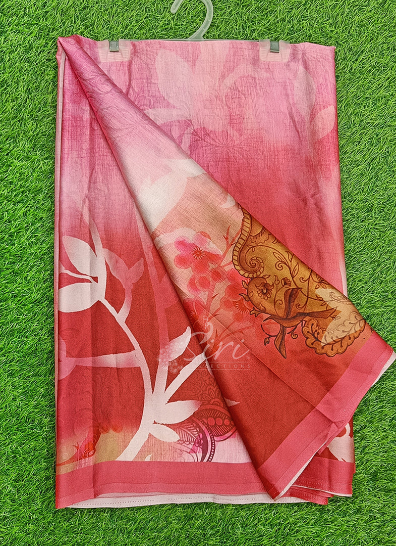 Siri Collections Premium Digital Print Satin Silk Saree
