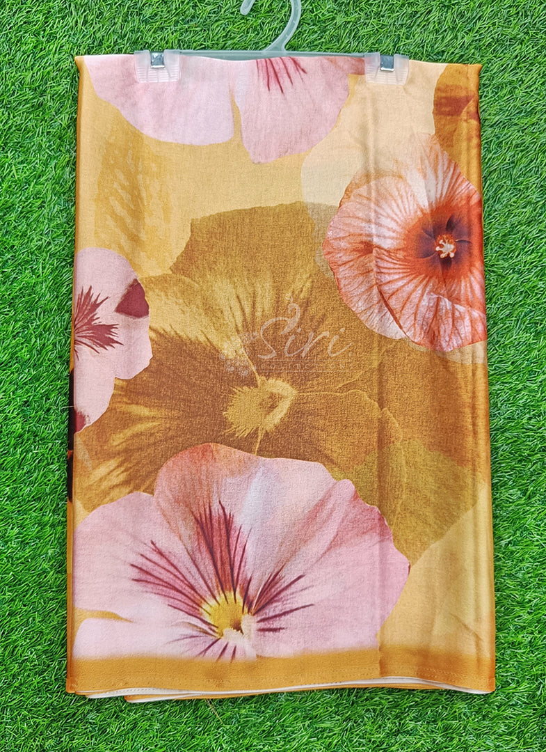 Siri Collections Premium Digital Print Satin Silk Saree