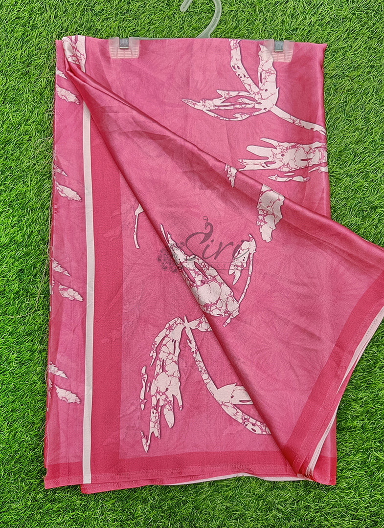 Siri Collections Premium Digital Print Satin Silk Saree