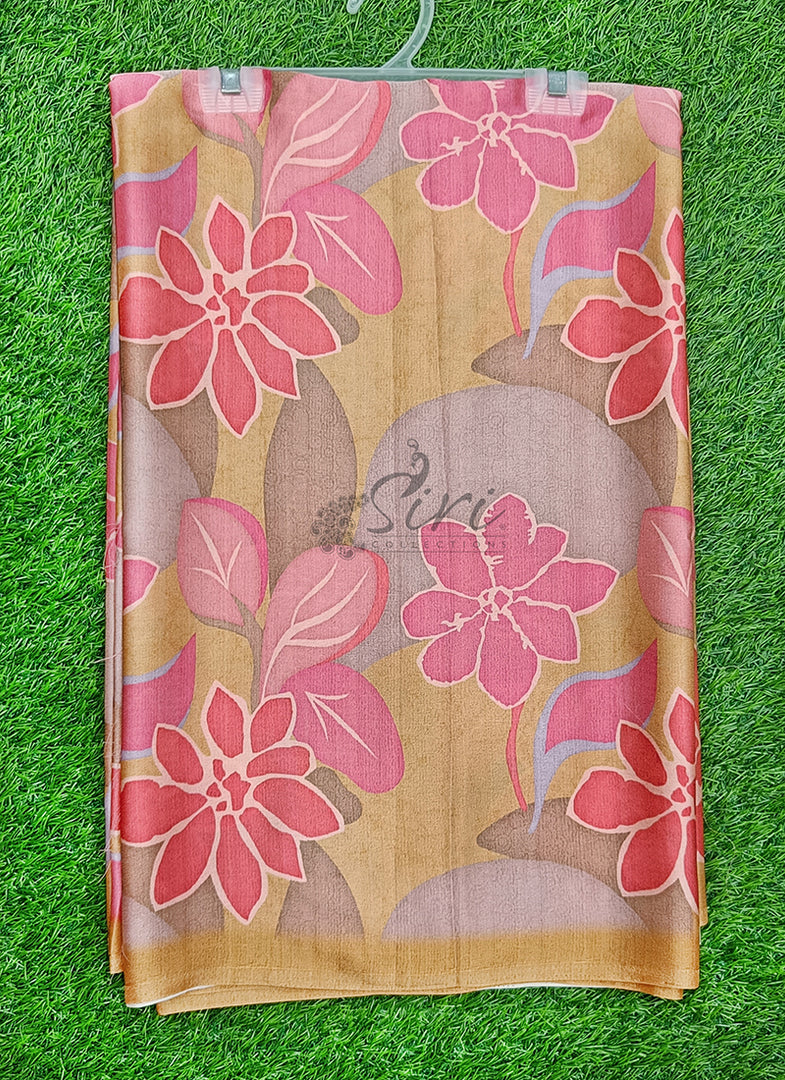 Siri Collections Premium Digital Print Satin Silk Saree