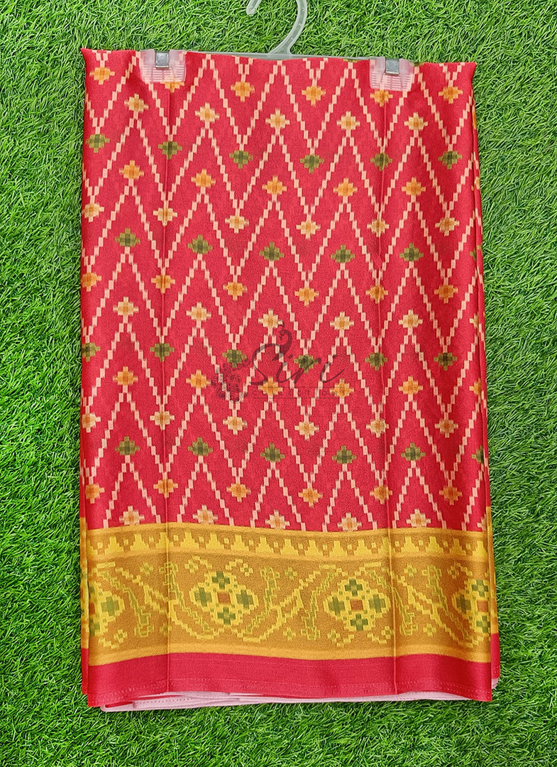 Siri Collections Premium Digital Print Satin Silk Saree