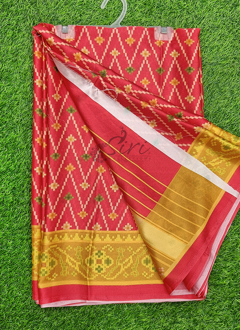 Siri Collections Premium Digital Print Satin Silk Saree