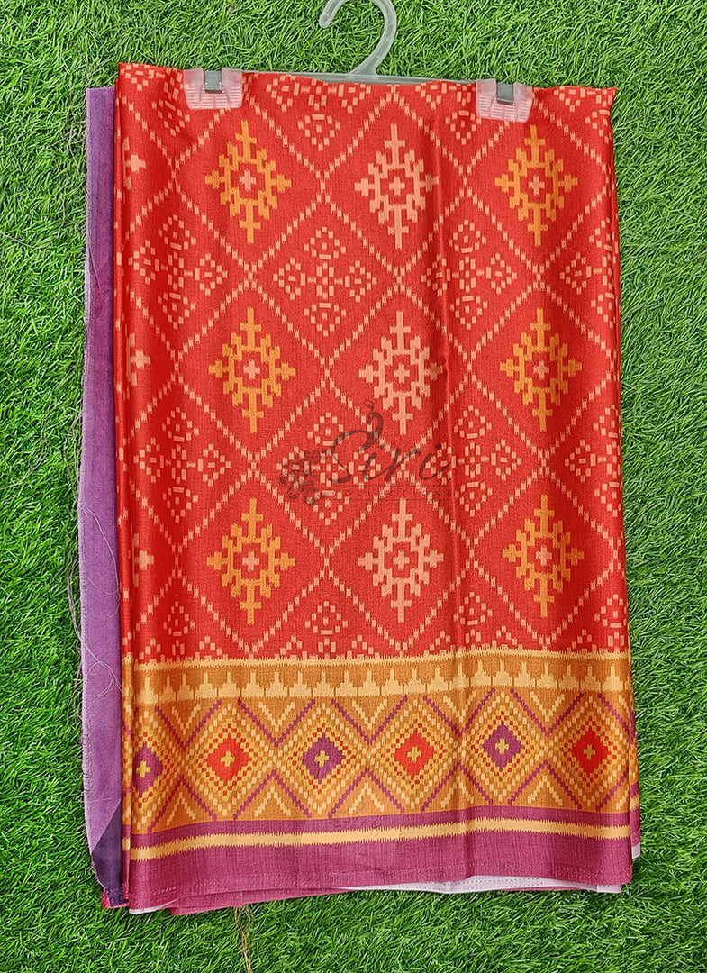 Siri Collections Premium Digital Print Satin Silk Saree