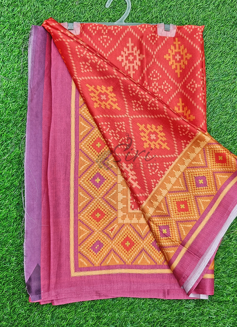 Siri Collections Premium Digital Print Satin Silk Saree