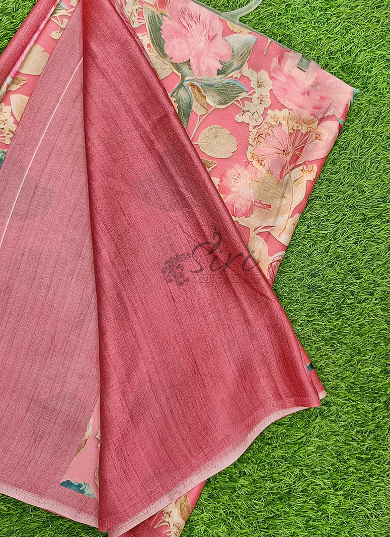 Siri Collections Premium Digital Print Satin Crepe Silk Saree