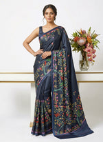Load image into Gallery viewer, Siri Collections Premium Digital Print Satin Crepe Silk Saree