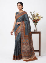 Load image into Gallery viewer, Siri Collections Premium Digital Print Satin Crepe Silk Saree