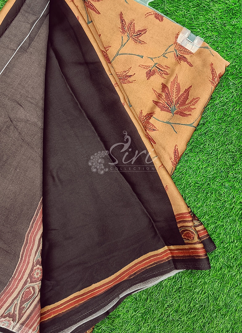 Siri Collections Premium Digital Print Satin Crepe Silk Saree