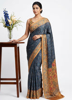 Load image into Gallery viewer, Siri Collections Premium Digital Print Satin Crepe Silk Saree with Blouse