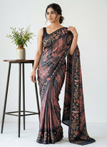 Load image into Gallery viewer, Siri Collections Premium Digital Print Satin Crepe Silk Saree with Blouse