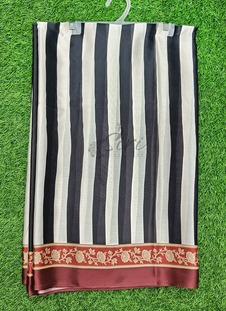 Siri Collections Premium Digital Print Satin Silk Saree