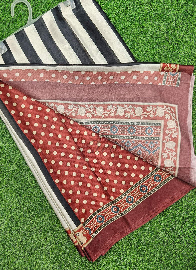 Siri Collections Premium Digital Print Satin Silk Saree