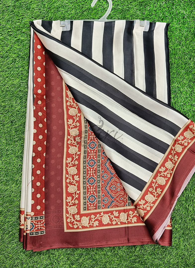 Siri Collections Premium Digital Print Satin Silk Saree