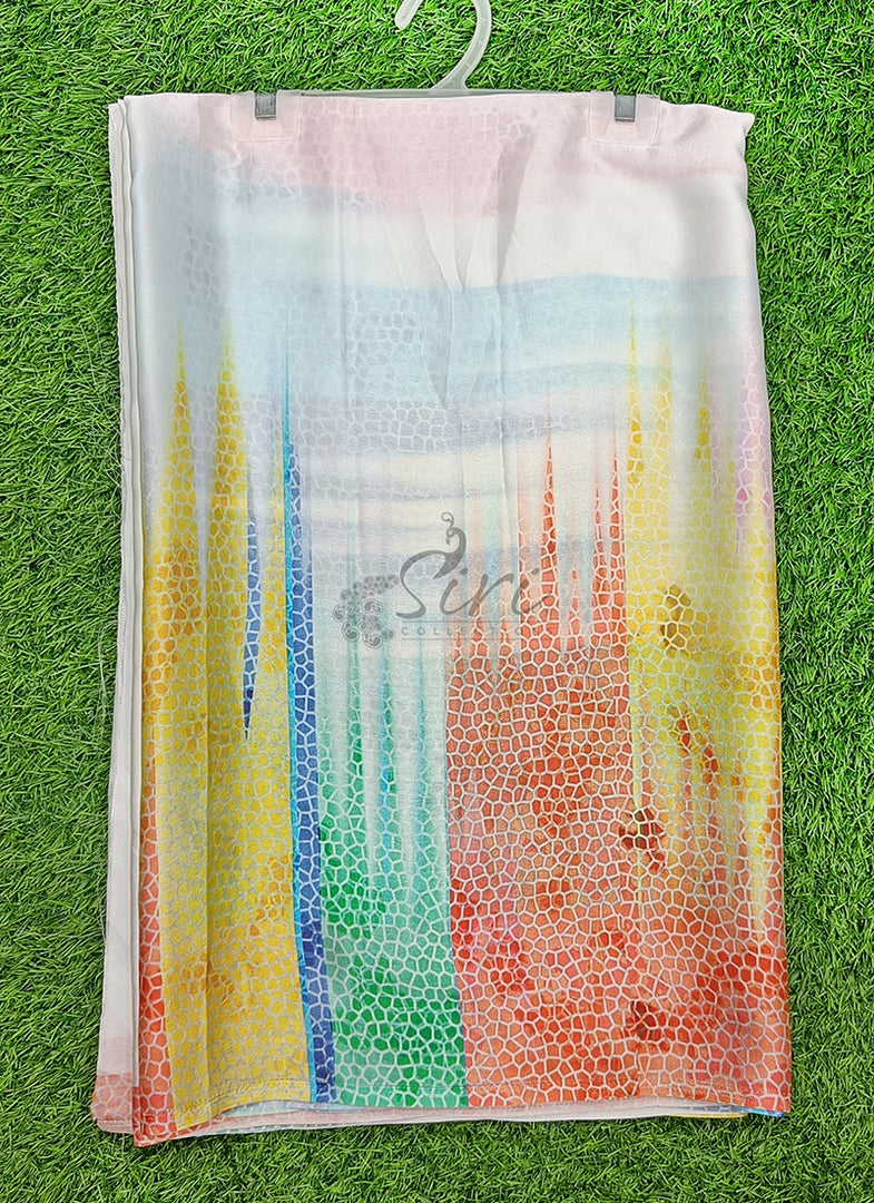 Siri Collections Premium Digital Print Satin Silk Saree