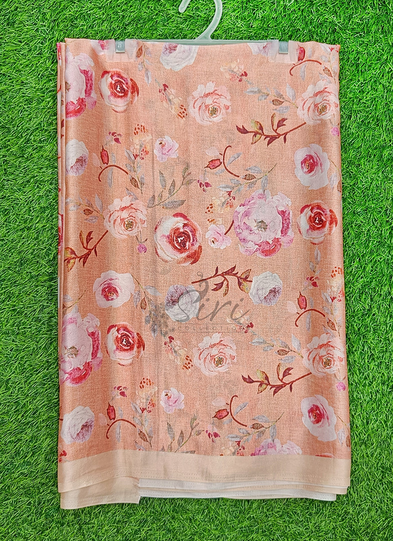 Siri Collections Premium Digital Print Satin Silk Saree