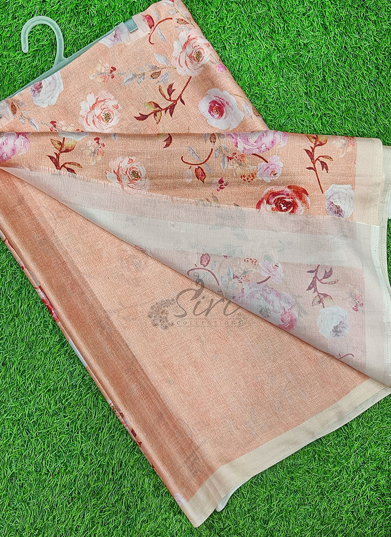 Siri Collections Premium Digital Print Satin Silk Saree
