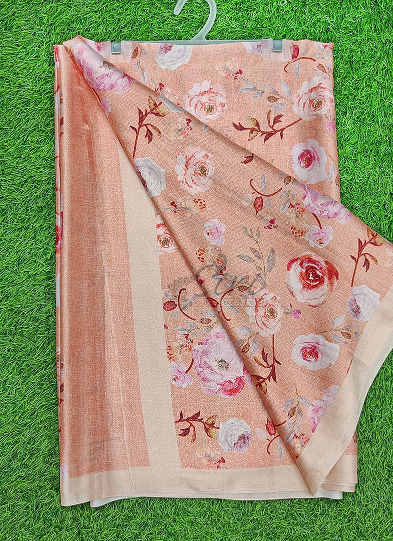 Siri Collections Premium Digital Print Satin Silk Saree
