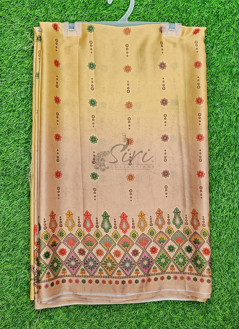 Siri Collections Premium Digital Print Satin Silk Saree