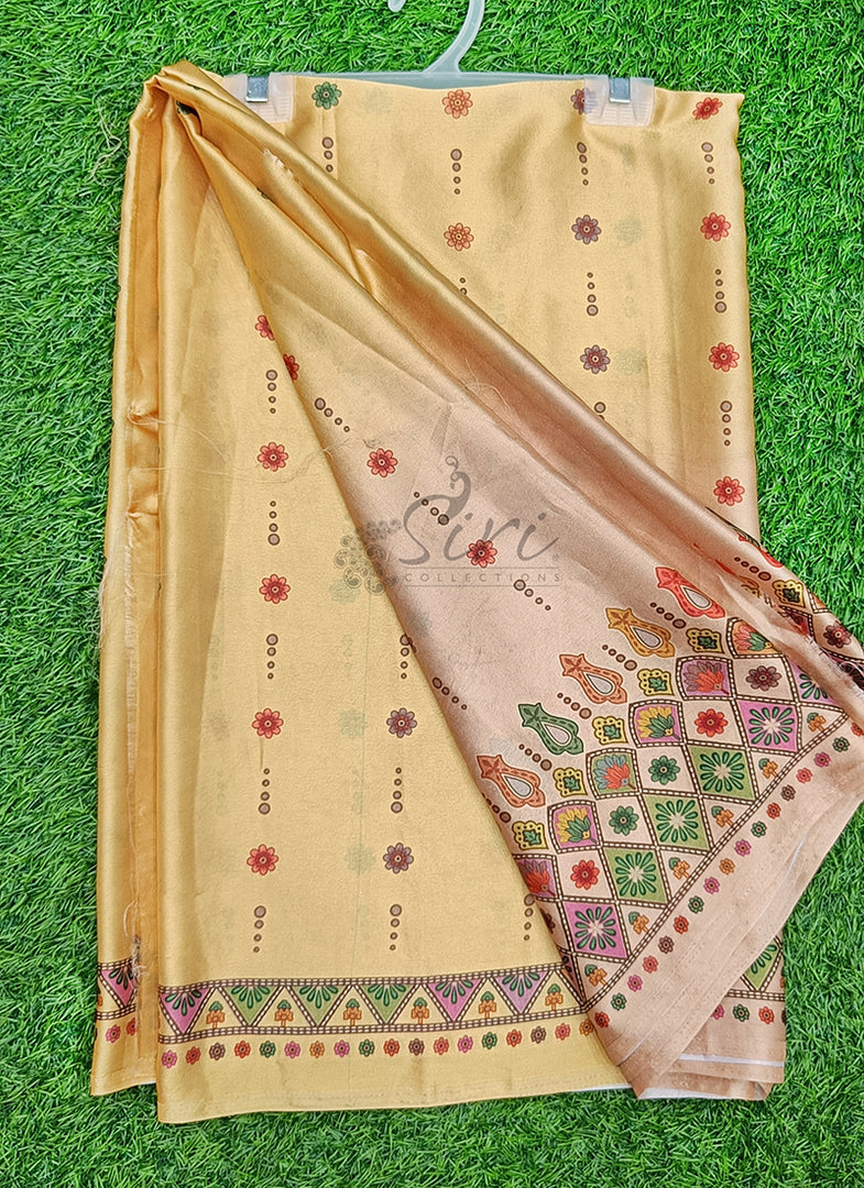 Siri Collections Premium Digital Print Satin Silk Saree