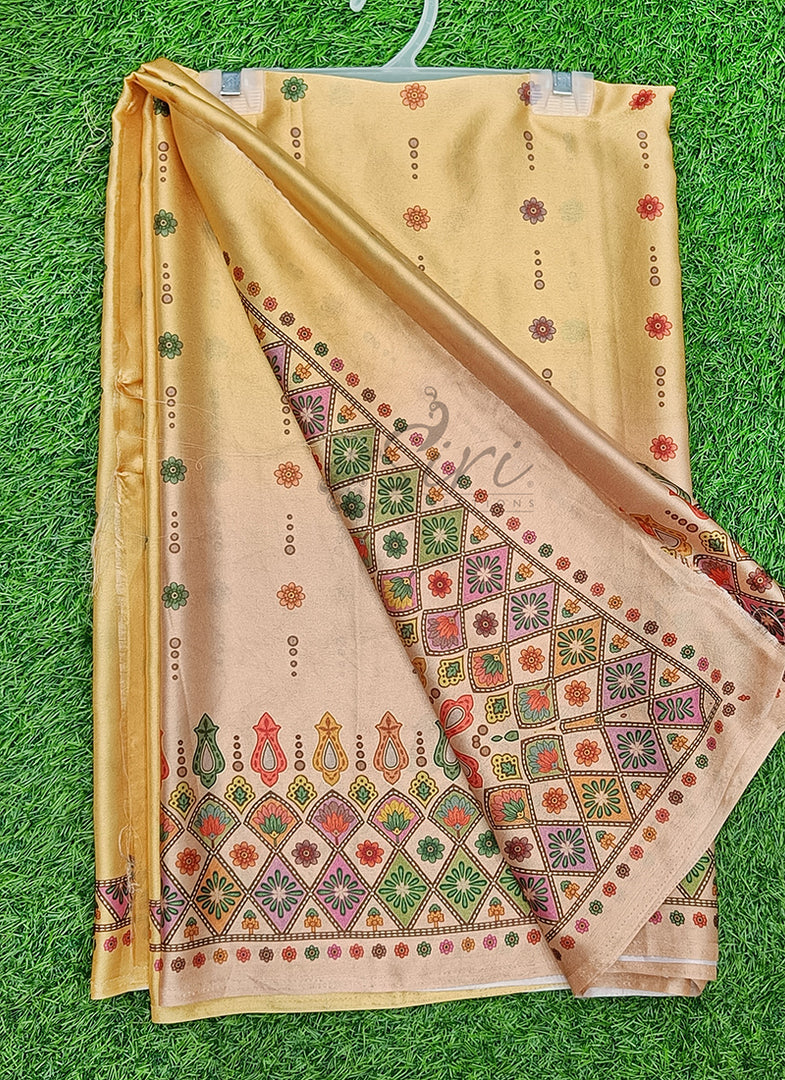 Siri Collections Premium Digital Print Satin Silk Saree