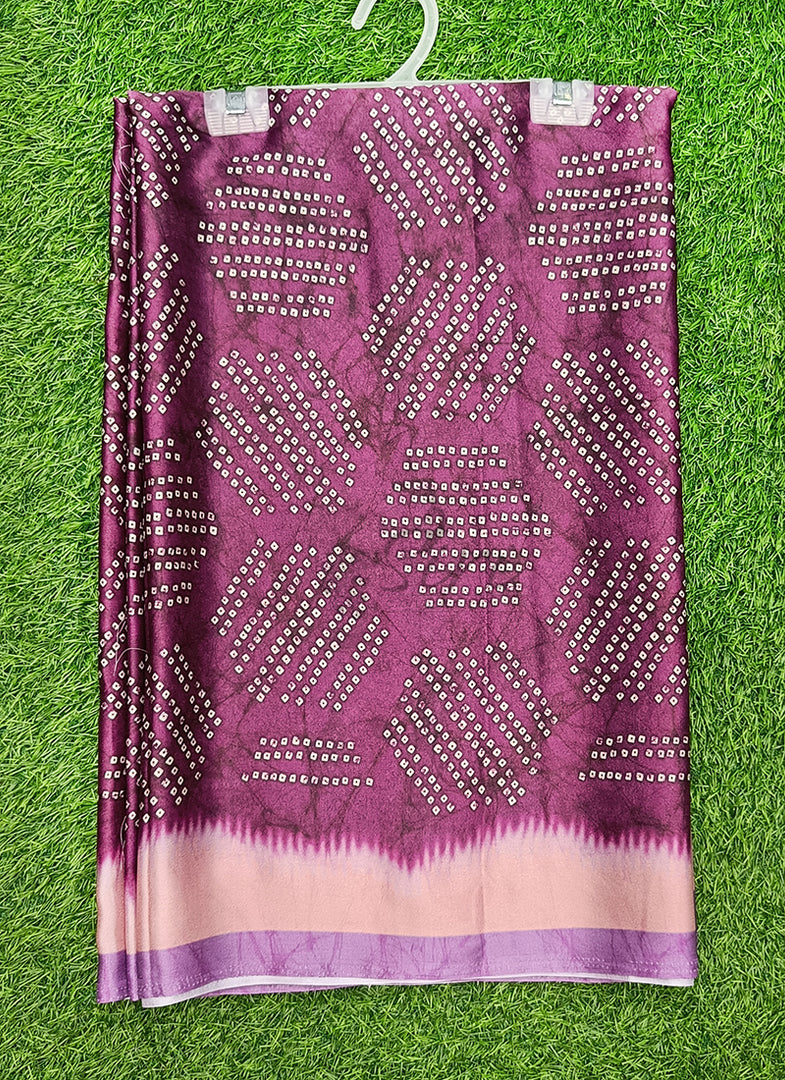 Siri Collections Premium Digital Print Satin Silk Saree